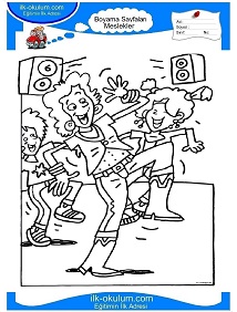 Çocuklar İçin Dansçı Boyama Sayfaları 